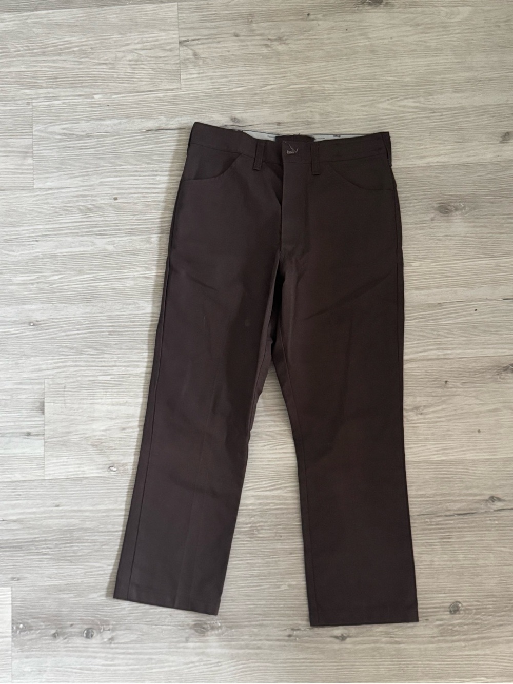 Straight-Leg Dark Brown Work Pants